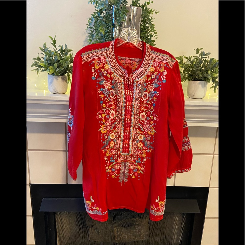 Johnny Was Embroidered Blouse